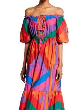 Farm Rio Maxi Dress Size Large Amanda Stripes